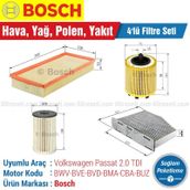 Bosch Volkswagen Passat 2.0 TDI 2005 2011 Filtre Bakım Seti