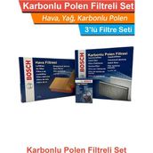 Bosch VW Passat B7 1.4 TSI Benzinli 2011-2014 Hava Yağ Karbonlu Polen Filtre Bakım Seti