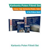 Bosch VW Polo 1.4 TDI Dizel 2005-2010 Hava Yağ Yakıt Karbonlu Polen Filtre Bakım Seti