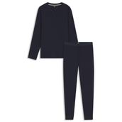 BOSS Erkek Energetic Long Set Pijama Seti Merserize Streç Jarseden Tamamı Baskılı Koyu Mavi L