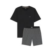 BOSS Erkek Relax Kısa Set 10269542 02 Pijama Seti (Tekli Paket), Koyu Gri 026, S