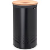 Brabantia Matt Black Mantar Kapaklı Metal Siyah 60 lt Çamaşır Sepeti