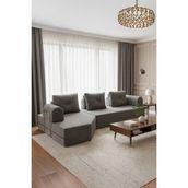 Branna Home Cardano Lüks Köşe Koltuk Salon L Koltuk Takımı Tamamen Sünger Modern Köşe Oturma Grubu - Antrasit
