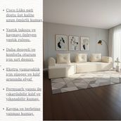 Branna Home Cardano Lüks Köşe Koltuk Salon L Koltuk Takımı Tamamen Sünger Modern Köşe Oturma Grubu - Krem