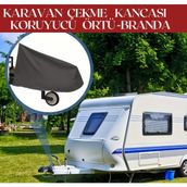 Breen Siyah Karavan Çekme Kancası Koruyucu Örtü, Karavan Birleşim Yeri - Kaplin Koruma Kılıfı, Su Geçirmez, Toz ve Kir Önleyici Branda
