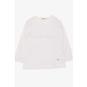 Breeze Ekru 3-8 Yaş BaskılıKız Çocuk Uzun Kollu T-shirt