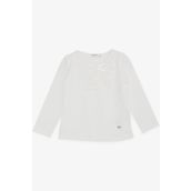 Breeze Ekru 6 Ay-8 Yaş Uzun Kollu Güpürlü Fiyonklu Kız Bebek T-shirt