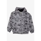 Breeze Erkek Çocuk Yağmurluk Güçlü Dinozorlar Desenli 1-6 Yaş, Füme Melanj