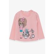 Breeze Pudra 1-4 Yaş Ressam Baskılı Kız Çocuk Uzun Kollu T-shirt