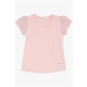 Breeze Pudra 3-8 Yaş Kolları Fistolu Kız Çocuk T-shirt