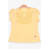 Breeze Sarı 9 Ay-8 Yaş Güpürlü Kız Çocuk T-shirt