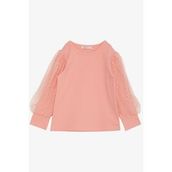 Breeze Somon 3-7 Yaş Kolları Tül Detaylı Kız Çocuk T-shirt
