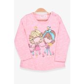 Breeze Somon Melanj 1-4 Yaş Uzun Kollu Baskılı Kız Çocuk T-shirt