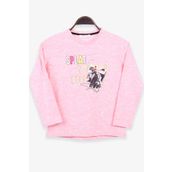 Breeze Somon Melanj 8-14 Yaş Uzun Kollu Baskılı Taşlı Kız Çocuk T-shirt