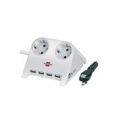 Brennenstuhl 4 x USB 2.0 2.100 MAH 2 Soketli Beyaz Masaüstü Priz Uzatma Kablosu