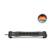 Brennenstuhl Premium Alu Line Serisi 6 Soketli 2 x USB 3 m Siyah Gri Priz Uzatma Kablosu