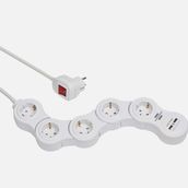Brennenstuhl Vario Power 1.4 mt 5+2'li Usb Uzatma Kablosu