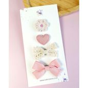 Brf Store Pmstore Vintage 4'lü Saçsız Bebek Tokası Seti - Seyrek Saçlı Bebeklere Özel Saçtan Düşmeyen Toka