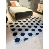 Brillant 130x190 cm Siyah Futbol Topu Desenli Yıkanabilir Çocuk Genç Halısı