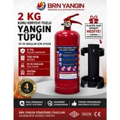 BRN Yangın Söndürme Tüpü 2 kg Kuru Kimyevi Abc Kkt Tozlu Araçlar İçin Uygun 4 Yıl Garantili
