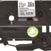 Brother TZE-M931 12 mm Mat Gümüş Üzerine Siyah Etiket