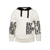 Brz Collection Kids Baskılı Ekru Erkek Çocuk Hoodie Kapüşonlu Sweatshirt