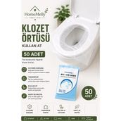 btm home 50'li Tek Kullanımlık WC Klozet Kapak Örtüsü | Hijyenik Seyahat Pedi – Çanta İçi Uygun Örtü