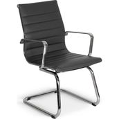Bubu Home Colena Chrome Siyah Ofis Misafir Bekleme Koltuğu