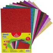 Bubu Simli EVA Elişi Kağıdı Seti 20x30 cm 10 Renk Kokusuz ve Kanserojen Madde İçermeyen