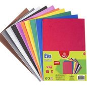 Bubu Yapışkanlı Eva 10 Renkli Set 20X30 cm – Hobi ve El Işleri Için - Çok Renkli