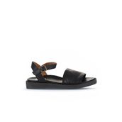 Bueno Shoes 01WS2812 Siyah Deri Kadın Düz Sandalet