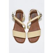 Bueno Shoes 01ws6012 Sarı Deri Kadın Sandalet