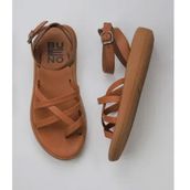 Bueno Shoes 01WY2315 Taba Koyu Deri Kadın Parmak Arası Sandalet
