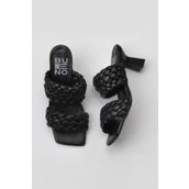Bueno Shoes 01WY6804 Siyah Deri Kadın Topuklu Terlik