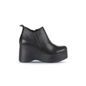 Bueno Shoes 01WZ8603 Siyah Deri Dolgu Topuklu Kadın Bot