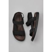 Bueno Shoes 11S23213 Siyah Nubuk Deri Erkek Sandalet