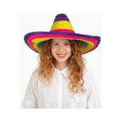 Buğz Sombrero Meksika Şapkası Renkli Örme Hasır Çocuk Boy