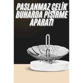 Buharda Pişirme Haşlama Aparatı Açılır Kapanır Paslanmaz Çelik Sebze Haşlama - Ahşap