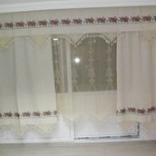 Buldan 215x200 El İşi Dantelli Kanaviçe Perde