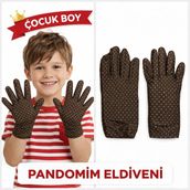 Burada Bulabilirsin Çocuk Boy Pandomim Eldiveni Beyaz Puantiyeli Kahve Renk Gösteri Eldiveni 23 Nisan 19 Mayıs BX40