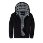 Buratti 575708 Siyah İçi Kürklü Kapüşonlu Sweatshirt Erkek Mont