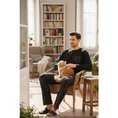 Buratti Ekoseli Cepli Beli Lastikli % 100 Pamuk Regular Fit Erkek Pijama Takımı 6572001 SİYAH-FÜME