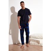 Buratti Ekoseli Pamuklu Regular Fit Kısa Kollu Pijama Takımı Erkek PİJAMA TAKIMI 6572002