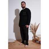 Buratti Pamuklu Regular Fit Büyük Beden Erkek Pijama Takımı 6572001B SİYAH