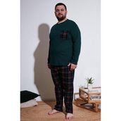Buratti Pamuklu Regular Fit Büyük Beden Erkek Pijama Takımı 6572001B YEŞİL