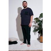 Buratti Pamuklu Regular Fit Büyük Beden Erkek Pijama Takımı 6572002B LACİVERT
