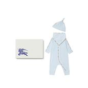 Burberry Hamilton Three-piece Pamuklu Unisex Bebek 3'lü Hediye Seti - Mavi