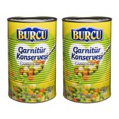 Burcu Garnitür Konservesi, Bezelye ve Havuç Karışımı, 4000 gr, 2 Adet