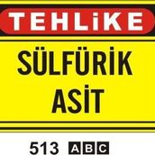 Buris Sülfürik Asit Uyarı Levhası