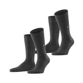 Burlington Erkek Everyday 2'li paket çorap, nefes alan pamuk takviyeli erkek çorabı, cilt dostu, dayanıklı, tek renkli, iş, günlük kullanım, çoklu paket, 2 çift, Gri (Anthracite Melange 3081), 40-46